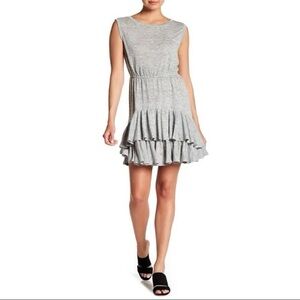 Rebecca Taylor 100% Linen Gray Heathered Dress Size Large